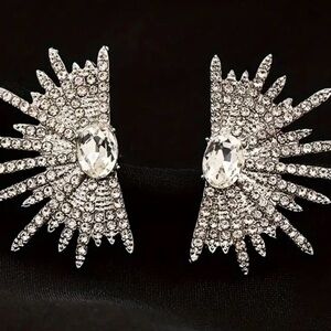 Sparkly Half Moon Diamanté Earrings